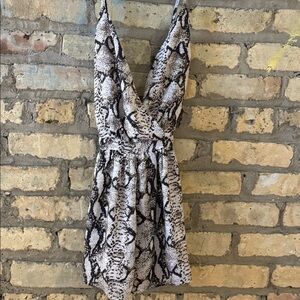 Snakeskin Crossback Romper